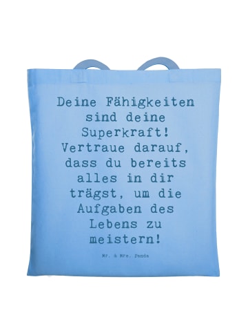 Mr. & Mrs. Panda Tasche Spruch Vertrauen in Fähigkeiten mit Spruch in Sky Blue