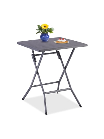 relaxdays Klapptisch in Grau - (B)62 x (H)73 x (T)62 cm