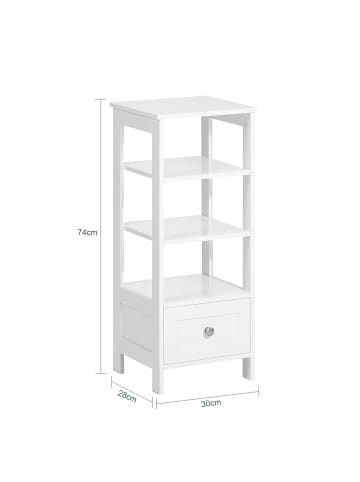 SoBuy Beistelltisch in Reinweiß - (W) 28 x (H) 74 x (L) 30 cm