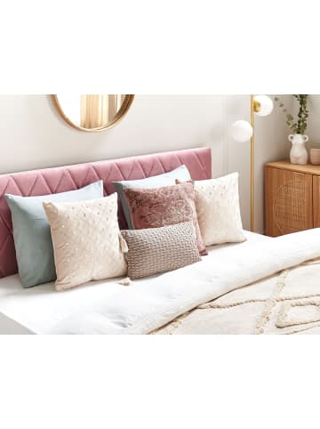 Beliani 2er-Set Dekokissen YARROW in Beige/Silber