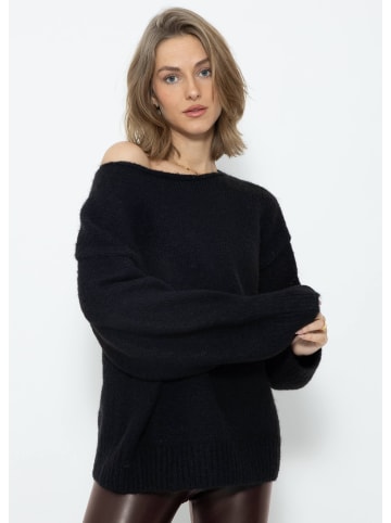 SASSYCLASSY Oversize Strick-Pullover in Schwarz