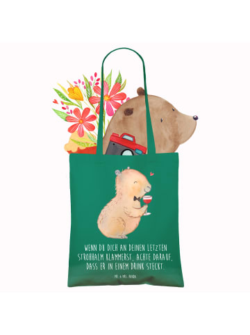 Mr. & Mrs. Panda Tote Bag Capybara Wein mit Spruch in Mint