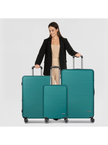 Franky Dallas 3.0 4 Rollen Kofferset 3-teilig mit Dehnfalte in turquoise