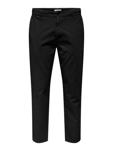 Only&Sons Hose Chino Basic Reißverschluss Gesäßtaschen in Schwarz