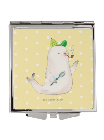 Mr. & Mrs. Panda Kosmetikspiegel Robbe Sherlock ohne Spruch in Gelb Pastell