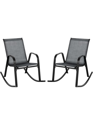 COSTWAY 2er Set Schaukelstühle in Schwarz