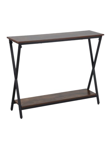 relaxdays Konsolentisch in Braun/ Schwarz - (B)100 x (H)80 x (T)30 cm