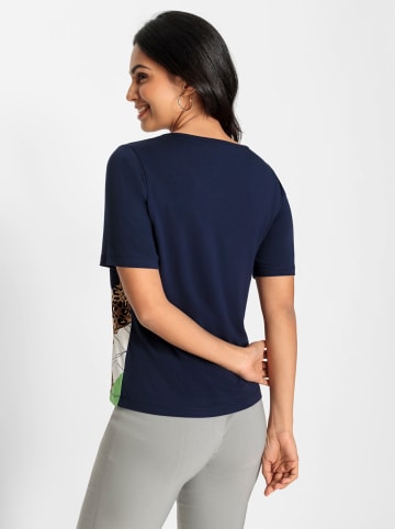 WITT WEIDEN Kurzarmshirt in marine-ecru-bedruckt