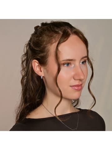 Adeliás Damen Ohrringe – Klappcreole aus 925 Silber in silber