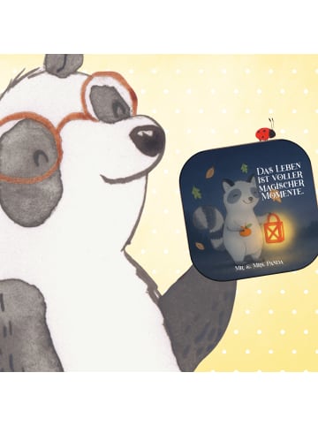 Mr. & Mrs. Panda Untersetzer Waschbär Laterne Design mit Spruch in Weiß