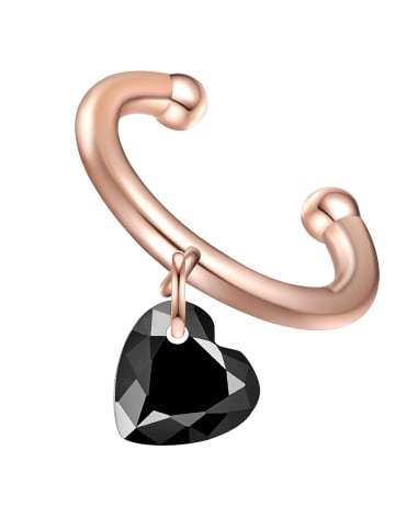 Glanzstücke München Ohrklemme Herz Sterling Silber Spinell in roségold