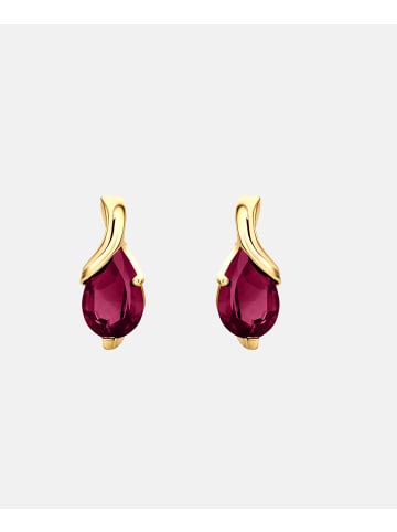 Diamant L'éternel Ohrstecker aus 375 Gelbgold mit Rubin