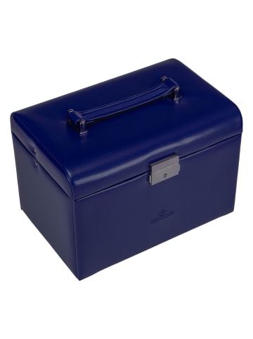 Windrose Merino Schmuckkoffer 24,5 cm in dunkelblau