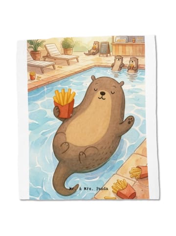 Mr. & Mrs. Panda Uni Tasche Otter Schwimmbad Pommes Design ohne ... in Weiß