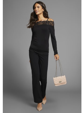 Laura Scott Spitzenshirt in schwarz