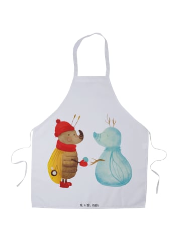 Mr. & Mrs. Panda Schürze Nachtfalter Schneemann ohne Spruch in Weiß