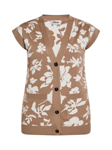 Sidona Damen Pullunder in TAUPE WOLLWEISS