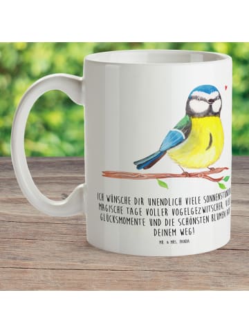 Mr. & Mrs. Panda Trinkbecher Vogel Blaumeise mit Spruch in Weiß