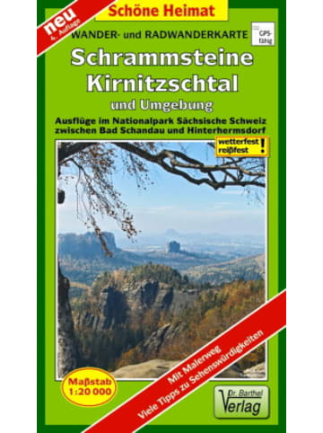 Barthel Landkarte/Globus - Wander- und Radwanderkarte Schrammsteine, Kirnitzschtal und