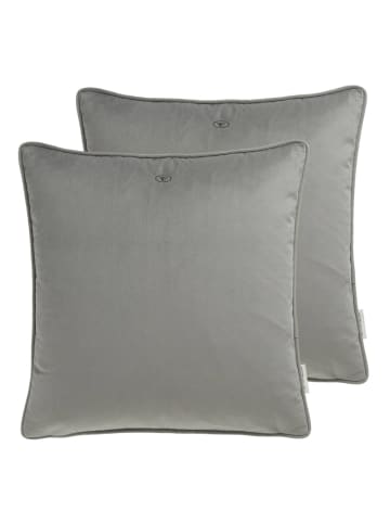 Tom Tailor TT Kissenhülle 2er Set VelvetSignature 45 x 45 cm in Grau