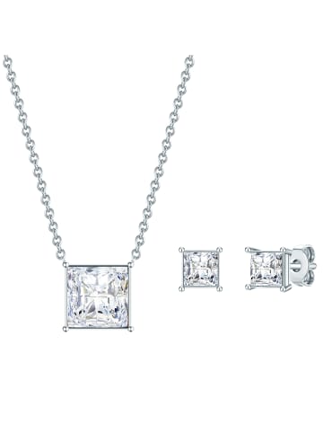 Lulu & Jane Schmuckset Messing verziert mit Kristallen von Swarovski® in silber
