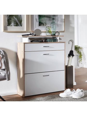 KADIMA DESIGN Schuhkipper Holz 80x95x24 cm Modern Eiche, Design Schuhregal