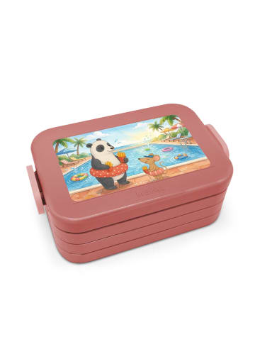 Mr. & Mrs. Panda Brotdose Panda Schwimmbad Pommes Design ohne Sp... in Rot Pastell