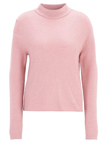 Betty Barclay Basic-Strickpullover mit Rippenstruktur in Pale Mauve Melange