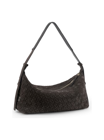 Les Visionnaires Marie Schultertasche Leder 38 cm in dark brown