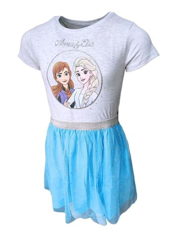 Disney Frozen Sommerkleid Disney Frozen Anna & Elsa mit Tüll & Glitzer in Grau-Blau