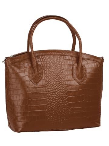 Cluty Handtasche echt Leder in cognac
