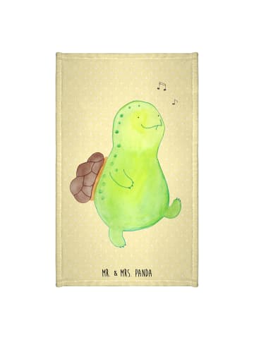 Mr. & Mrs. Panda Handtuch Klein Schildkröte Pfeifen ohne Spruch in Gelb Pastell