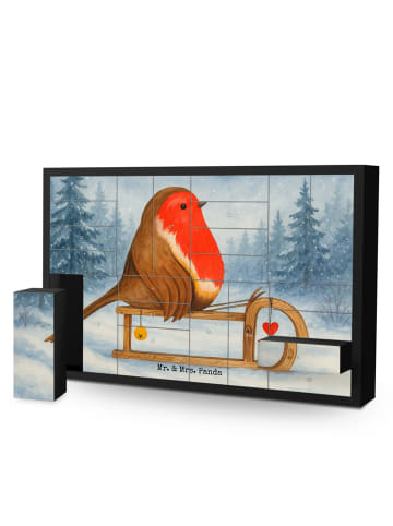 Mr. & Mrs. Panda Adventskalender Rotkehlchen Schlitten Design oh... in Weiß
