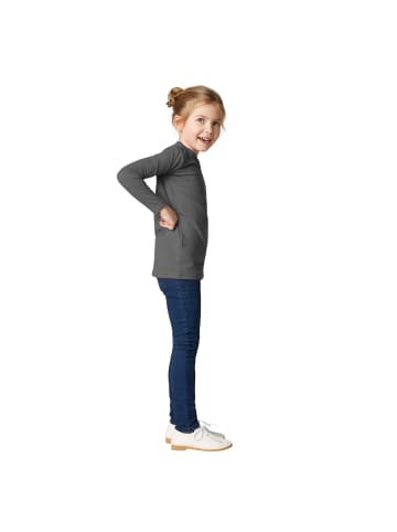 tectake Einfarbiges Langarm-Shirt für Kinder, grau