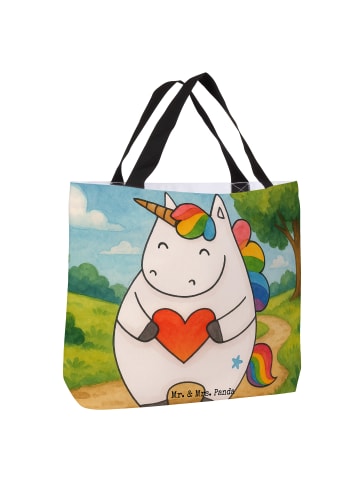 Mr. & Mrs. Panda Shopper Damen Einhorn Herz Design ohne Spruch in Weiß