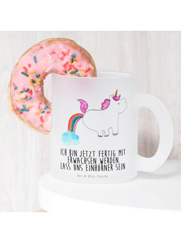 Mr. & Mrs. Panda Becher Einhorn Pupsen mit Spruch in Transparent