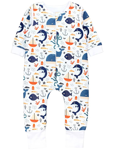 TupTam Babyschlafsäcke mit Beinen und Ärmel in blau/weiß