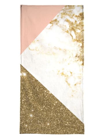 Juniqe Handtuch "Pink and Gold Marble Collage" in Braun & Rosa