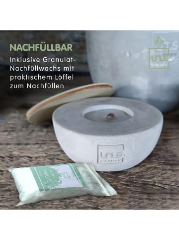 UNUS Outdoorkerze Kerzen quaderförmig 2er Set handgemacht in Grau