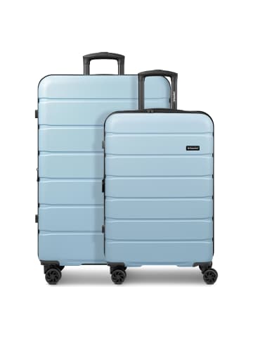 Saxoline Miami 4 Rollen Kofferset 2-teilig mit Dehnfalte in light blue