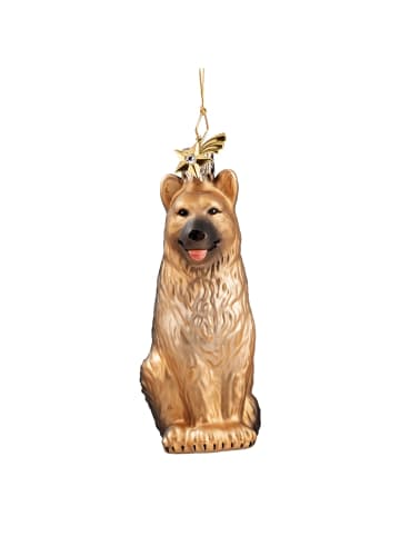 Käthes Original Baumschmuck Glas Schäferhund in goldfarben