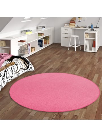 Snapstyle Velours-Teppich Joy Rund in rosa