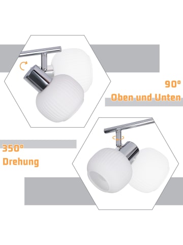 ZMH Deckenleuchte in Weiß 6-flammige E14 Glas Morden schwenkbar Deckenspots