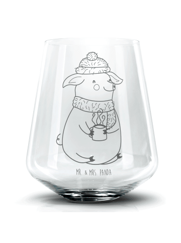 Mr. & Mrs. Panda Blümchentailglas Schwein Glühwein ohne Spruch in Transparent