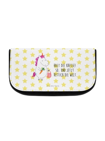 Mr. & Mrs. Panda Kosmetiktasche Einhorn Gemüse mit Spruch in Weiß