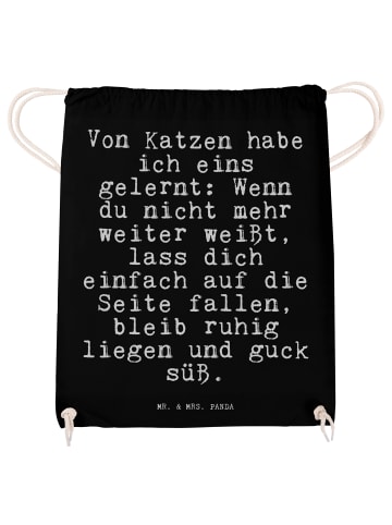 Mr. & Mrs. Panda Sportbeutel Von Katzen habe ich... mit Spruch in Schwarz