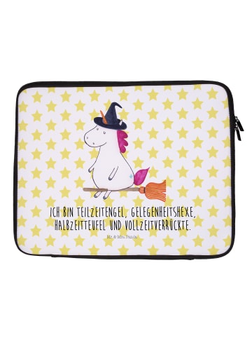 Mr. & Mrs. Panda Notebook Tasche Einhorn Hexe mit Spruch in Weiß