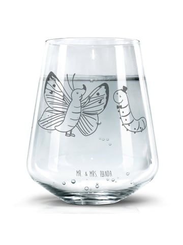 Mr. & Mrs. Panda Trinkglas Raupe Schmetterling ohne Spruch in Transparent