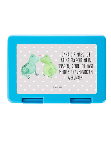 Mr. & Mrs. Panda Bentobox Frosch Liebe mit Spruch in Grau Pastell
