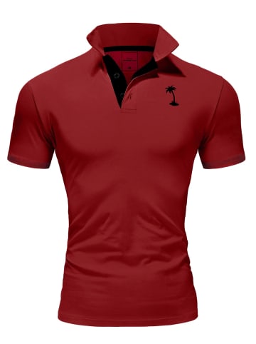 behype Poloshirt PALMSON in bordeaux